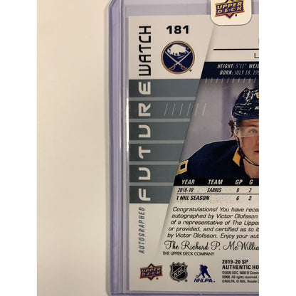  2019-20 SP Authentic Victor Olofsson Future Watch Auto /999  Local Legends Cards & Collectibles