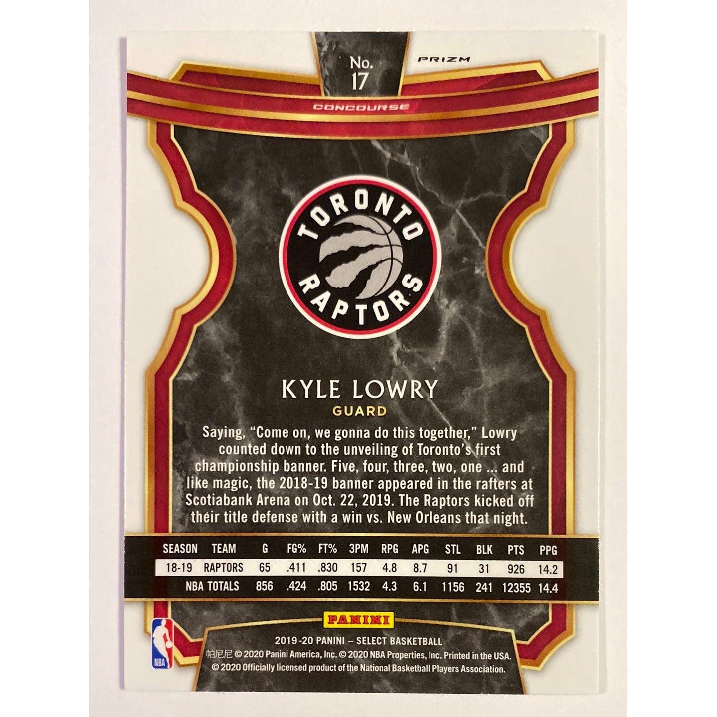 2019-20 Mosaic Kyle Lowry Purple White Green Prizm