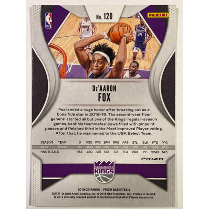  2019-20 Panini Prizm De’Aaron Fox Red White Blue Prizm  Local Legends Cards & Collectibles