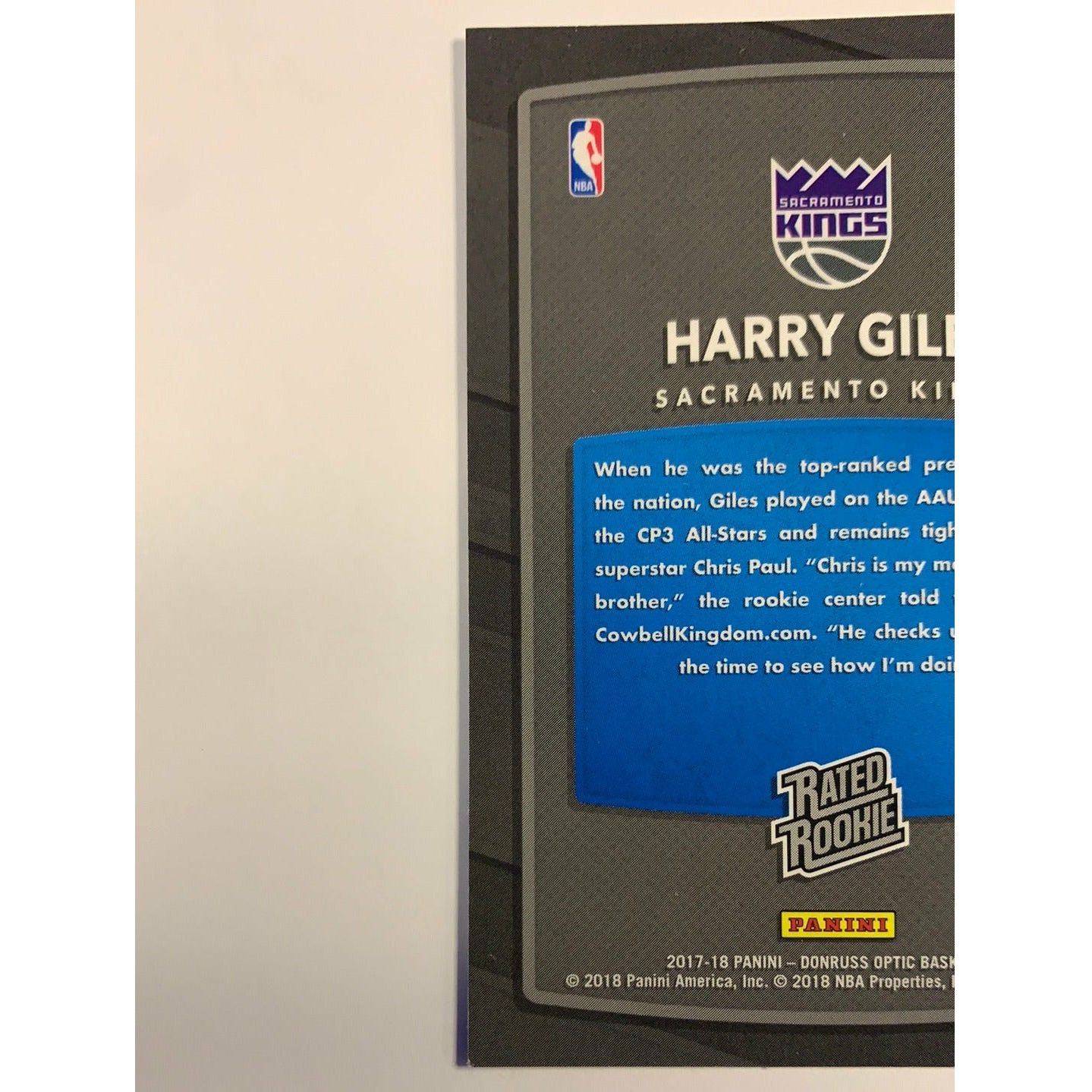2017-18 Donruss Optic Harry Giles Rated Rookie