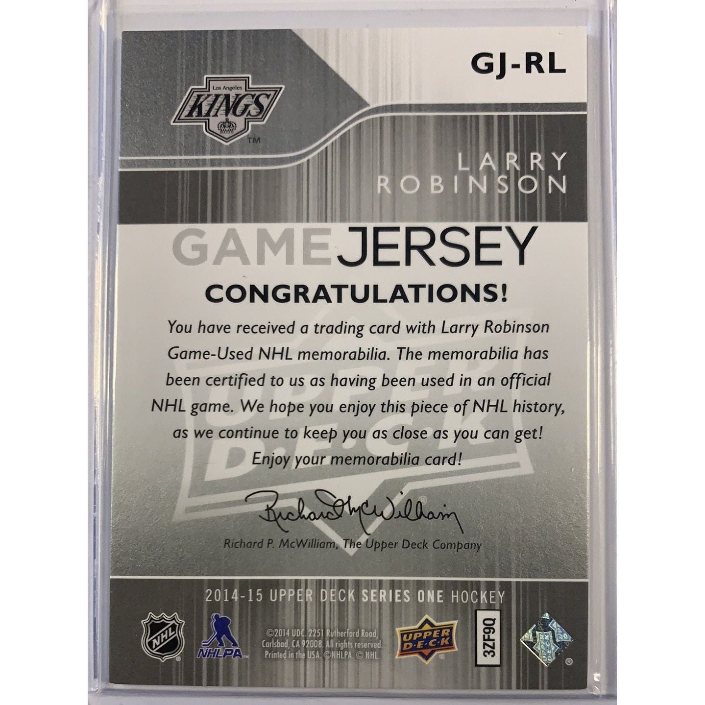  2005-06 Upper Deck Series 1 Larry Robinson Game Jersey  Local Legends Cards & Collectibles