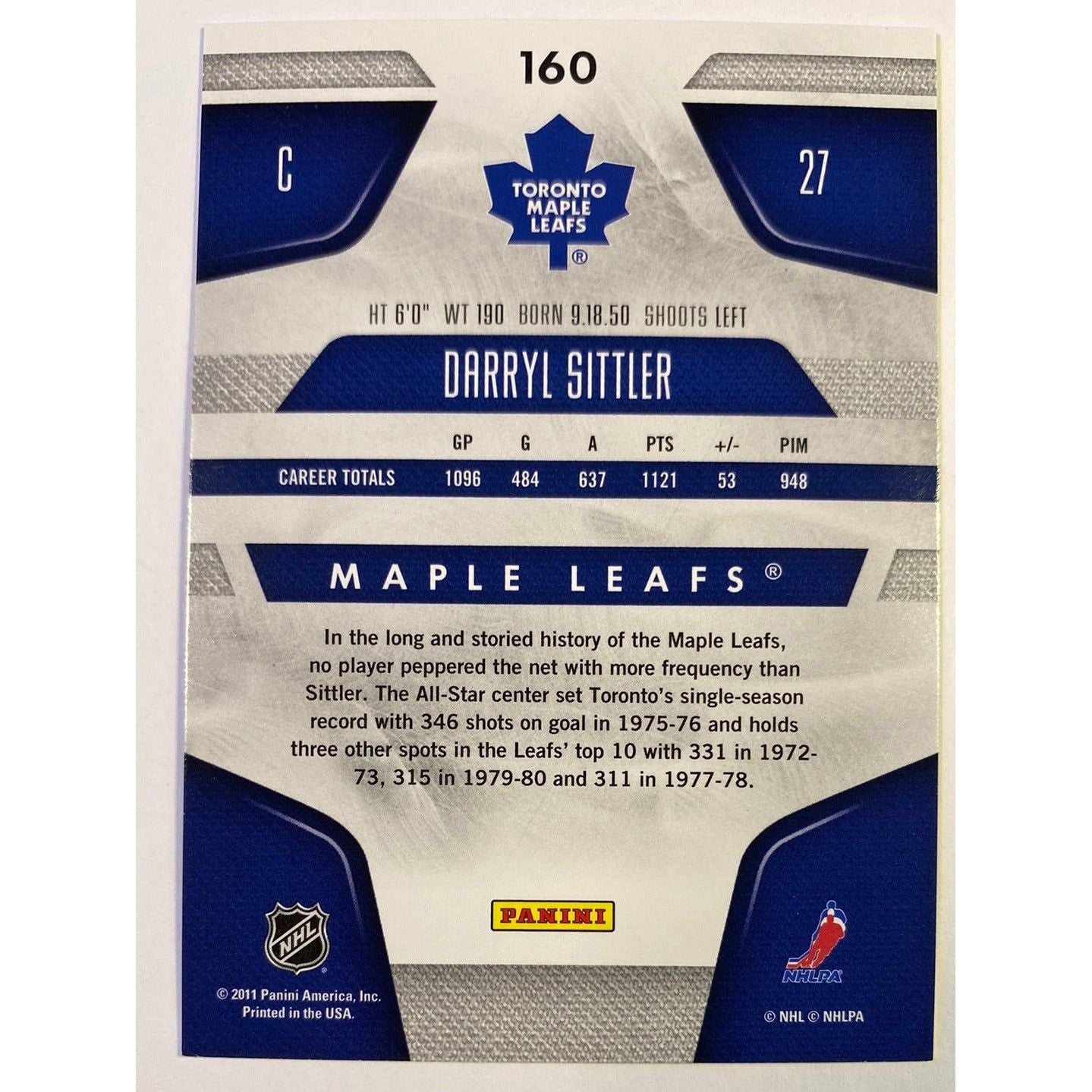 2011-12 Panini Certified Immortals Darryl Sittler