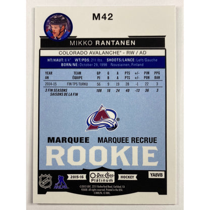 2015-16 O-Pee-Chee Platinum Mikko Rantanen Marquee Rookie