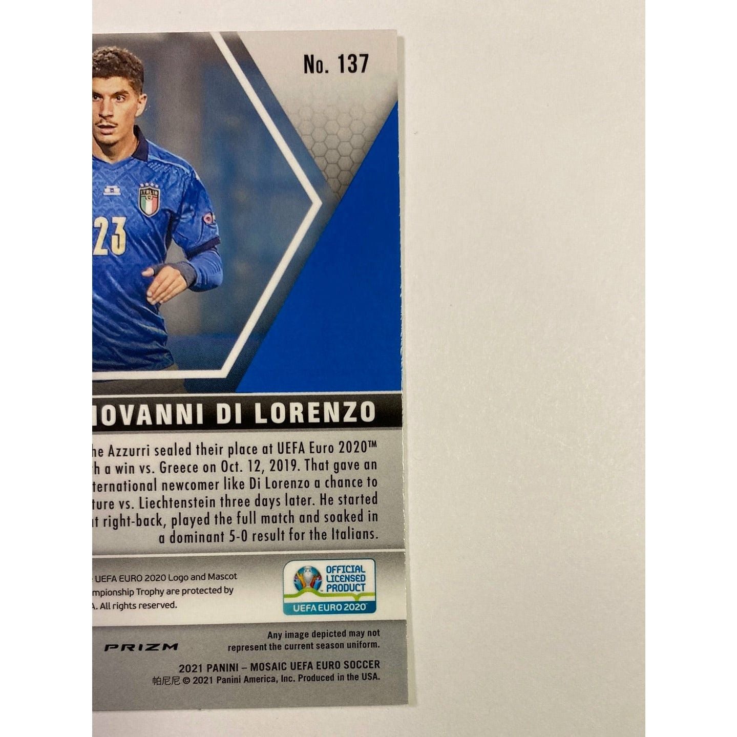 2021 Mosaic UEFA Giovanni Di Lorenzo Pink Mosaic Prizm RC