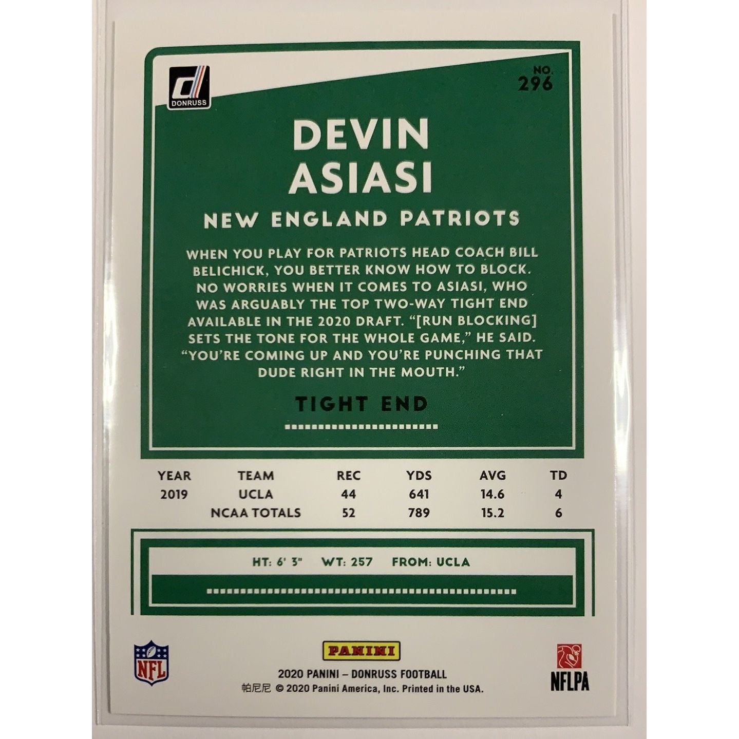  2020 Donruss Devin Asiasi RC  Local Legends Cards & Collectibles