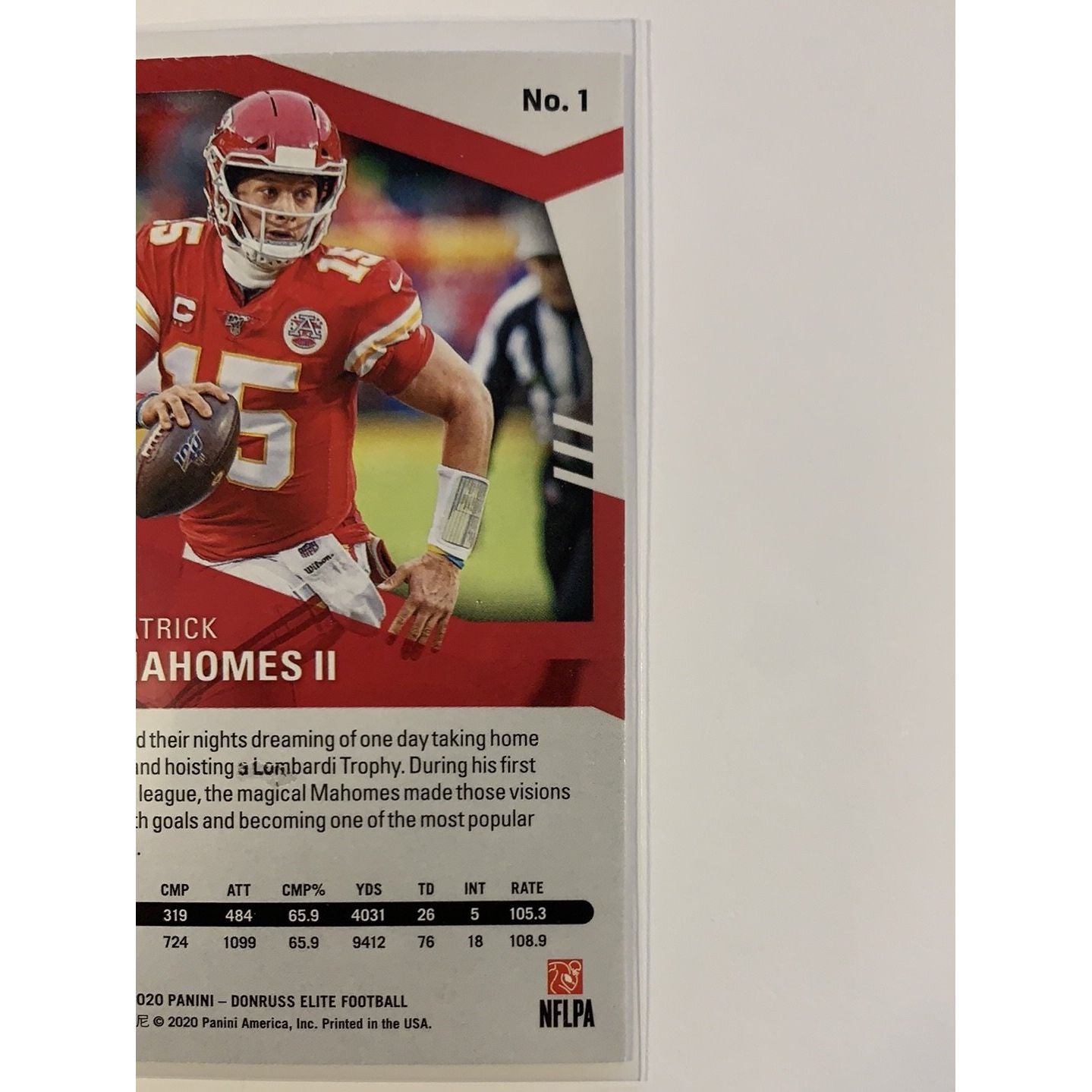  2020 Donruss Elite Patrick Mahomes II Base #1  Local Legends Cards & Collectibles