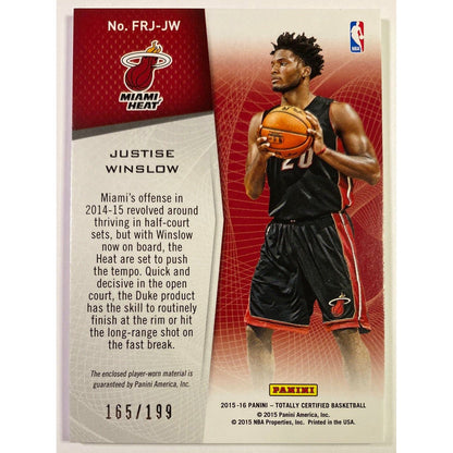 2015-16 Totally Certified Justise Winslow Fabric of the Game RC /199