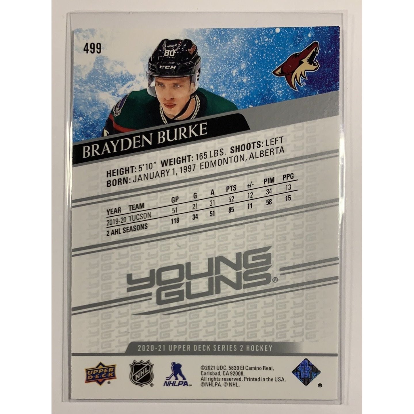  2020-21 Upper Deck Series 2 Brayden Burke Young Guns  Local Legends Cards & Collectibles