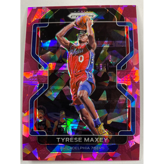 2021-22 Panini Prizm Tyrese Maxey Pink Cracked Ice