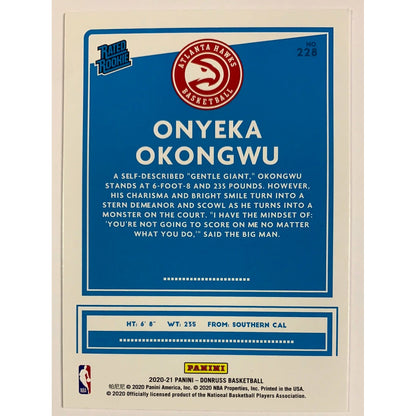 2020-21 Donruss Onyeka Okongwu Rated Rookie