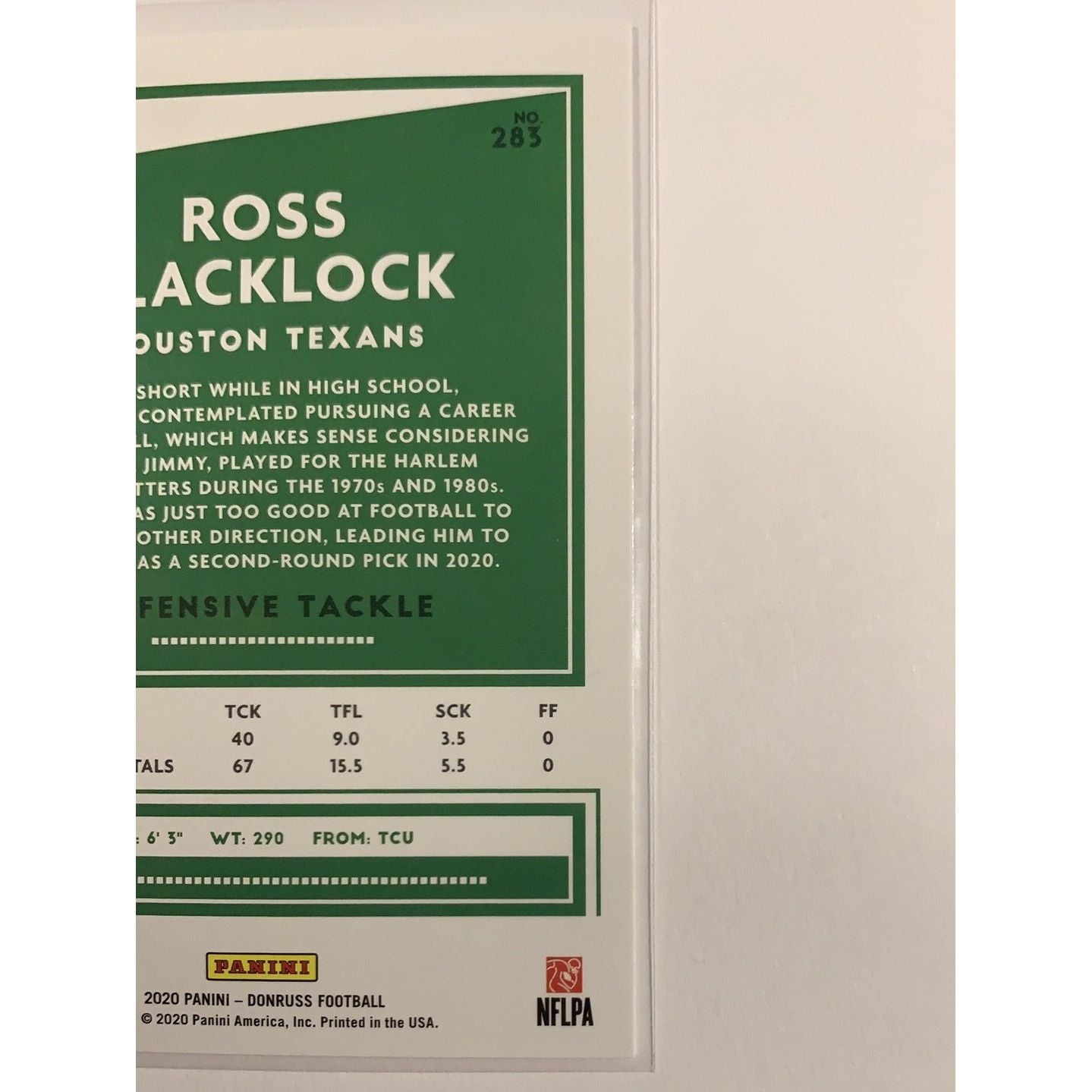  2020 Donruss Ross Blacklock RC  Local Legends Cards & Collectibles
