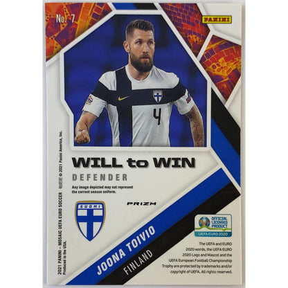 2020-21 Mosaic Joona Toivio Will to Win Green Mosaic Prizm
