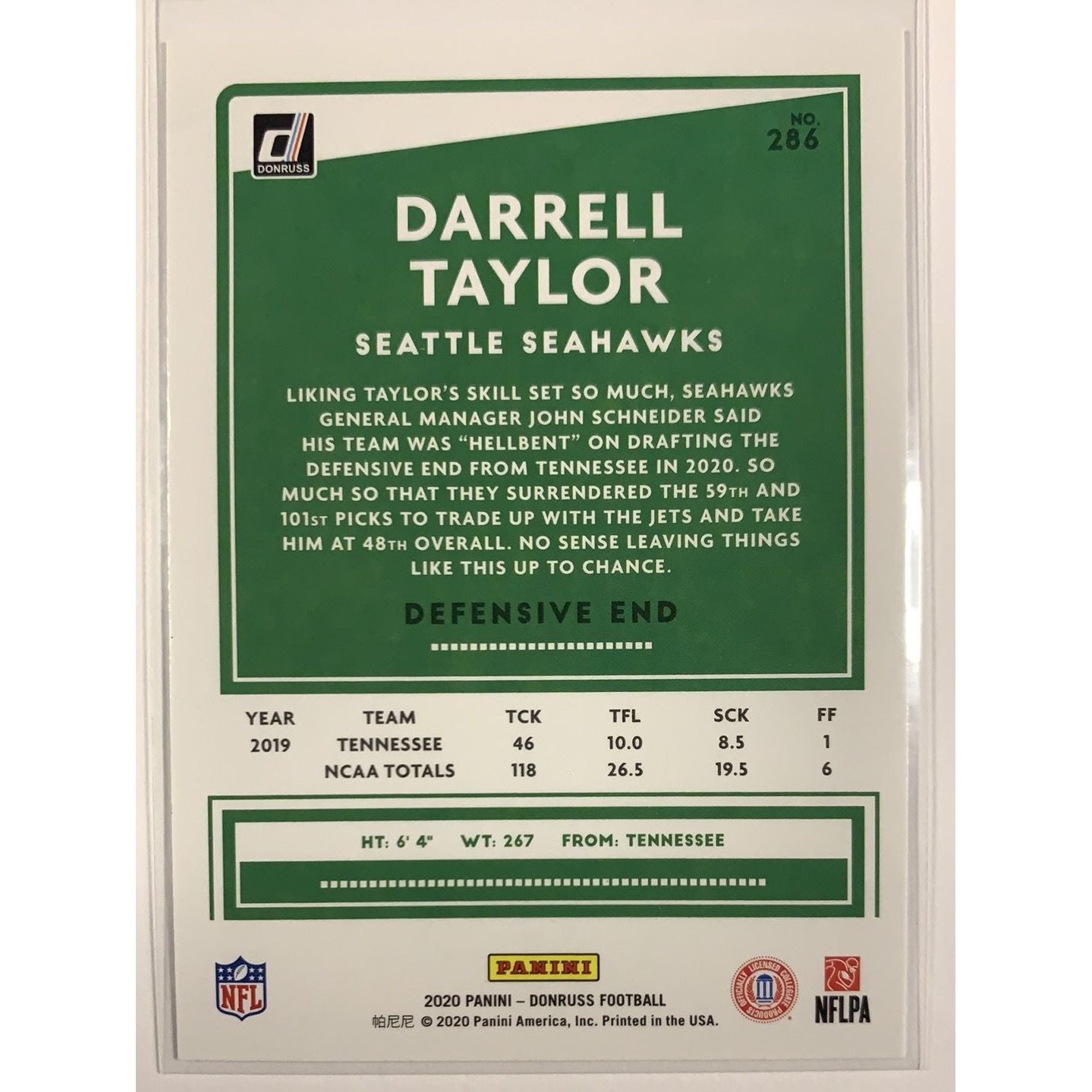  2020 Donruss Darrell Taylor RC  Local Legends Cards & Collectibles