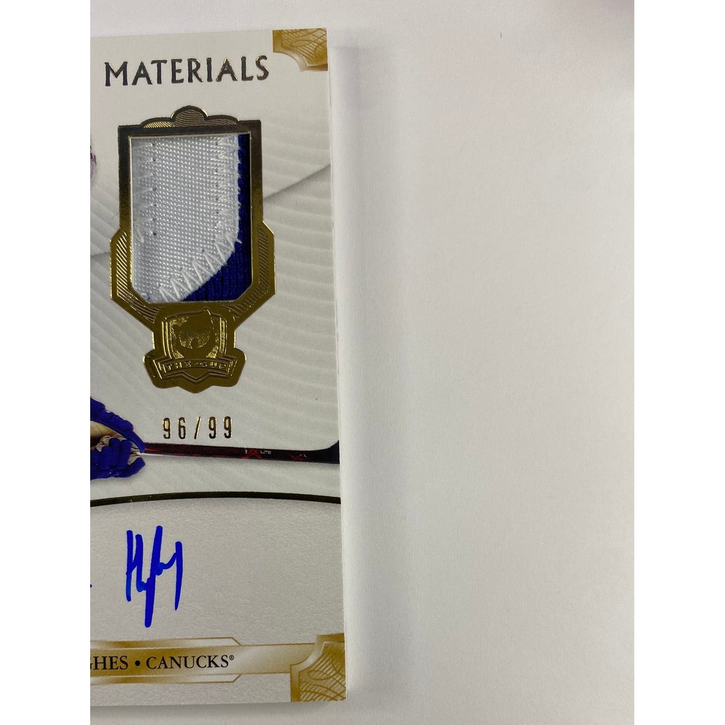2019-20 The Cup Quinn Hughes Signature Materials Rookie Patch Auto /99
