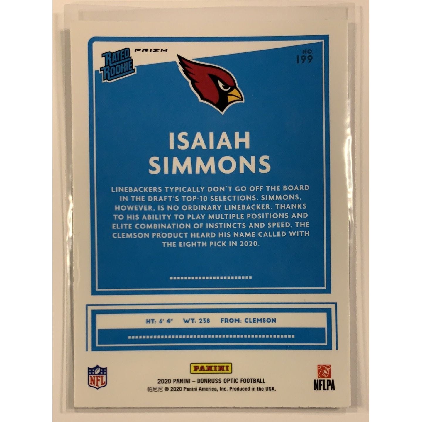  2020 Donruss Isaiah Simmons Rated Rookie Green Velocity  Local Legends Cards & Collectibles