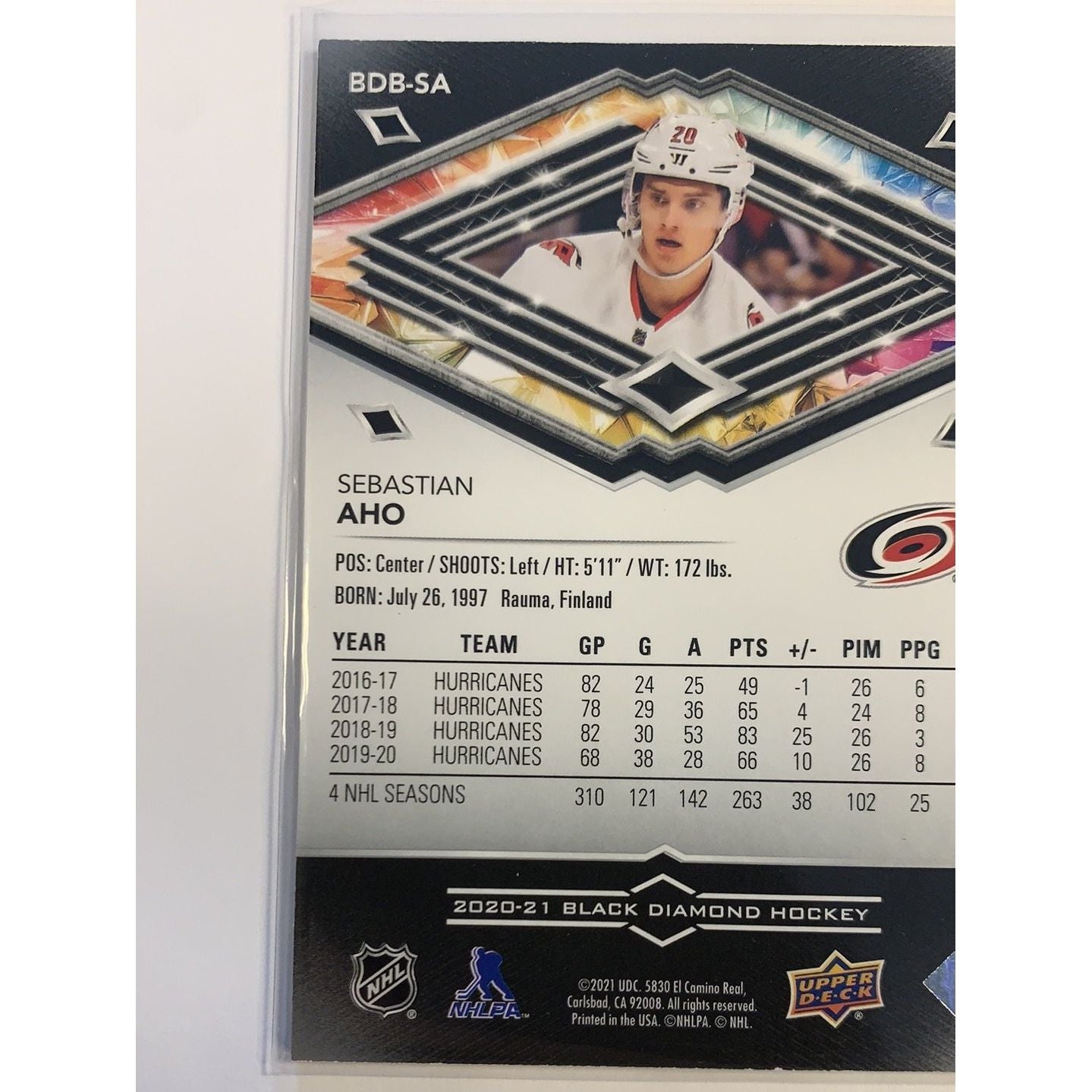  2020-21 Black Diamond Sebastian Aho /349  Local Legends Cards & Collectibles