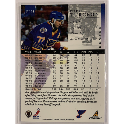  1997-98 Pinnacle Pierre Turgeon Artist Proof  Local Legends Cards & Collectibles