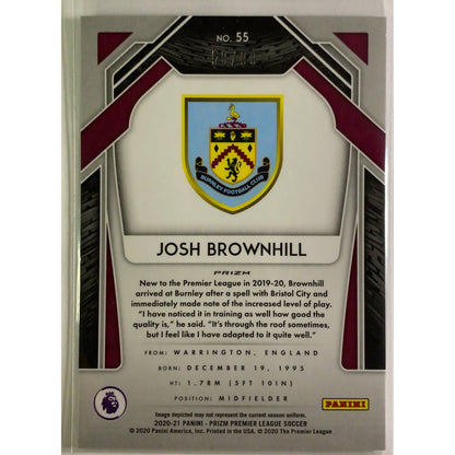 2020-21 Prizm Premier League Josh Brownhill Pink Prizm RC /99