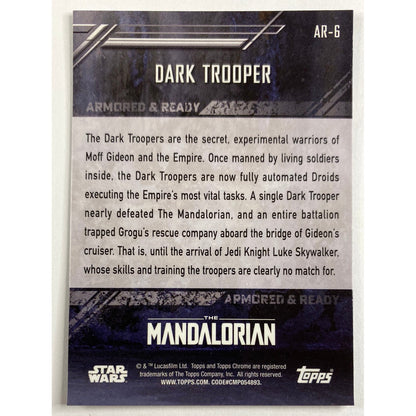Topps Chrome The Mandalorian Armored And Ready Dark Trooper Refractor