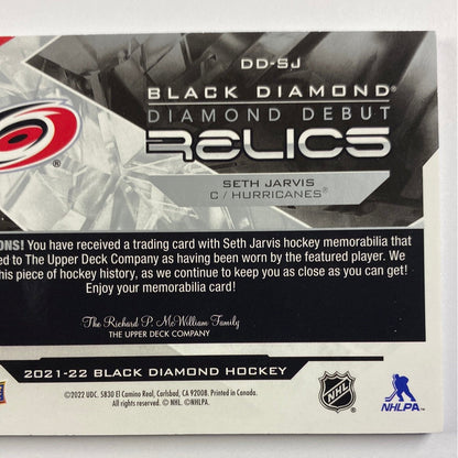 2021-22 Black Diamond Seth Jarvis Diamond Debut Relics