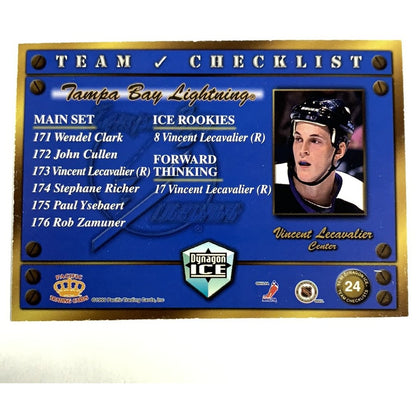  1998-99 Dynagon Ice Tampa Bay Lighting Team Checklist  Local Legends Cards & Collectibles