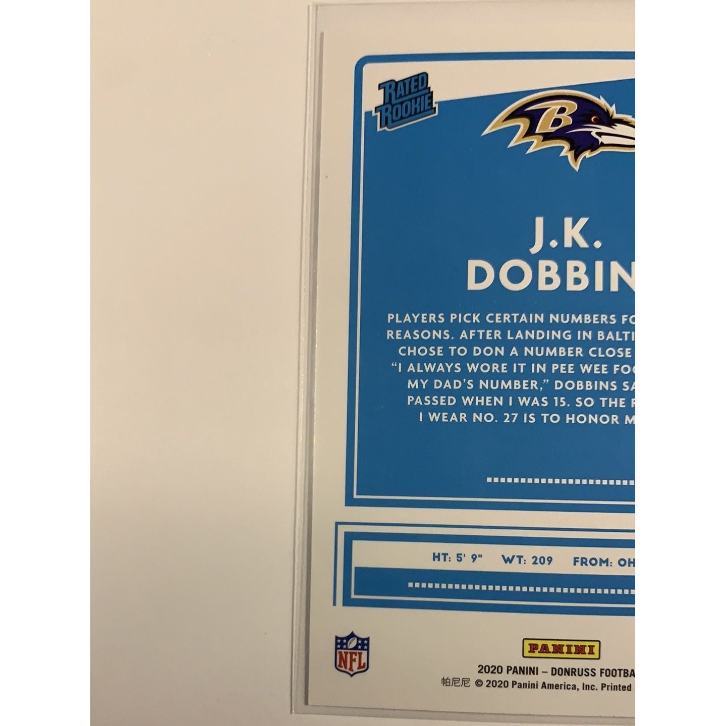  2020 Donruss J.K. Dobbins Rated Rookie  Local Legends Cards & Collectibles