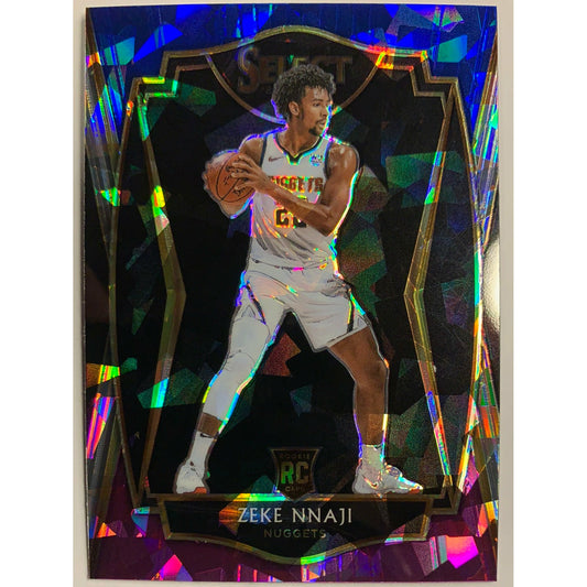  2020-21 Select Premier Level Zeke Nnaji Blue White and Purple Cracked Ice Prizm RC  Local Legends Cards & Collectibles