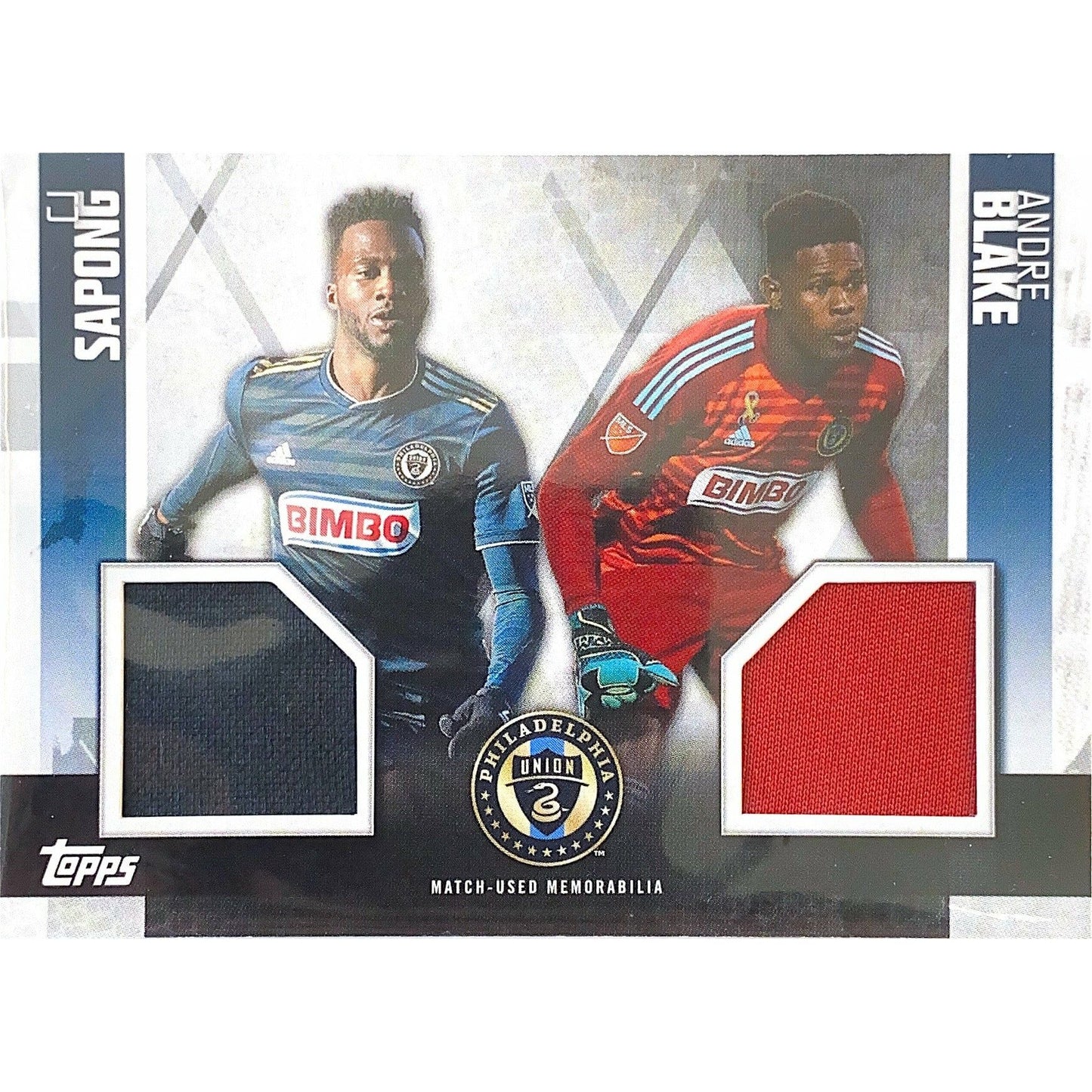 2019 Topps MLS CJ Sapong / André Blake Dual Relic Card /210