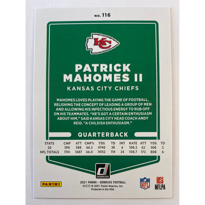 2021 Donruss Patrick Mahomes ll Red Press Proof