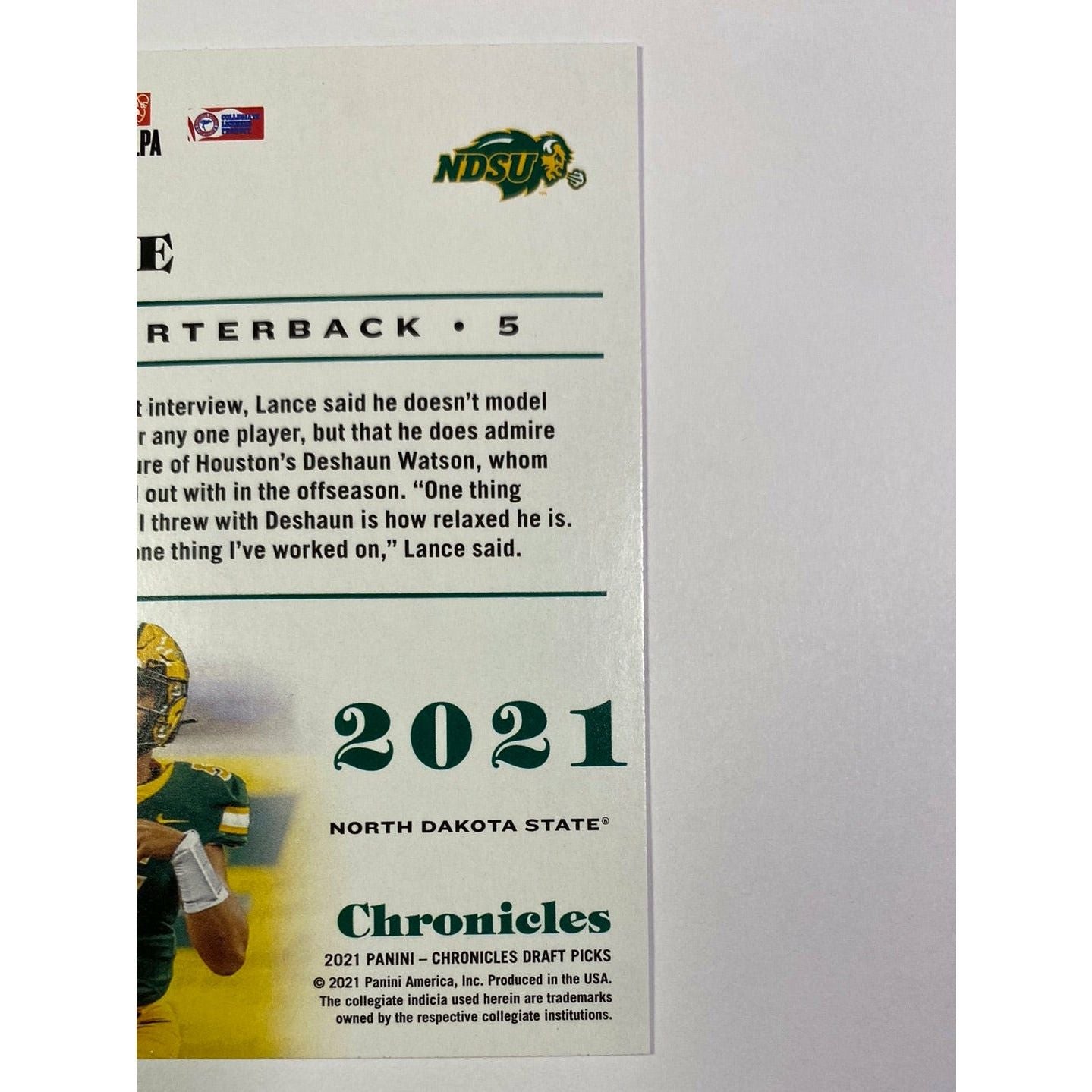 2021 Chronicles Draft Picks Trey Lance Green Parallel RC