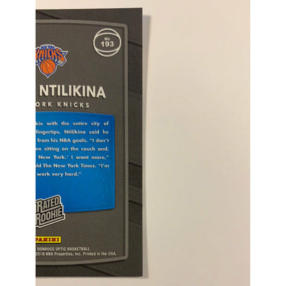 2017-18 Donruss Optic Frank Ntilikina Rated Rookie