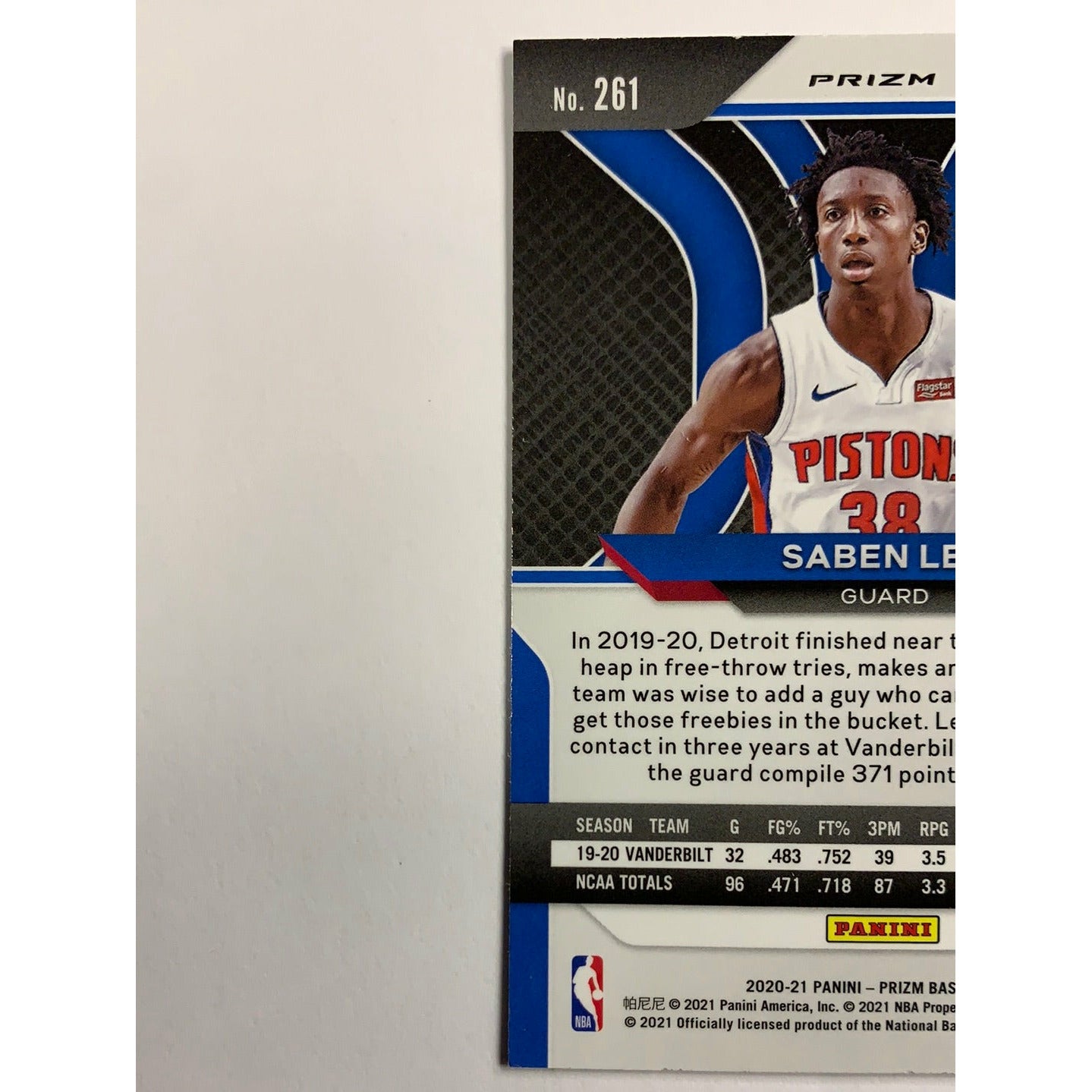 2020-21 Panini Prizm Saben Lee Green Prizm RC