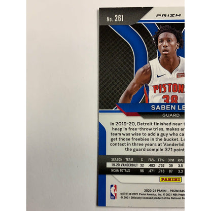 2020-21 Panini Prizm Saben Lee Green Prizm RC