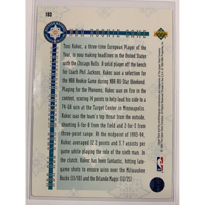  1994 Upper Deck Toni Kukoc All Star Weekend Highlights NBA Rookie Game  Local Legends Cards & Collectibles