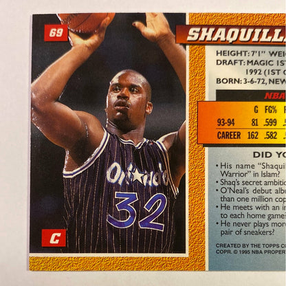 1994-95 Topps Stadium Club Shaquille O’Neal