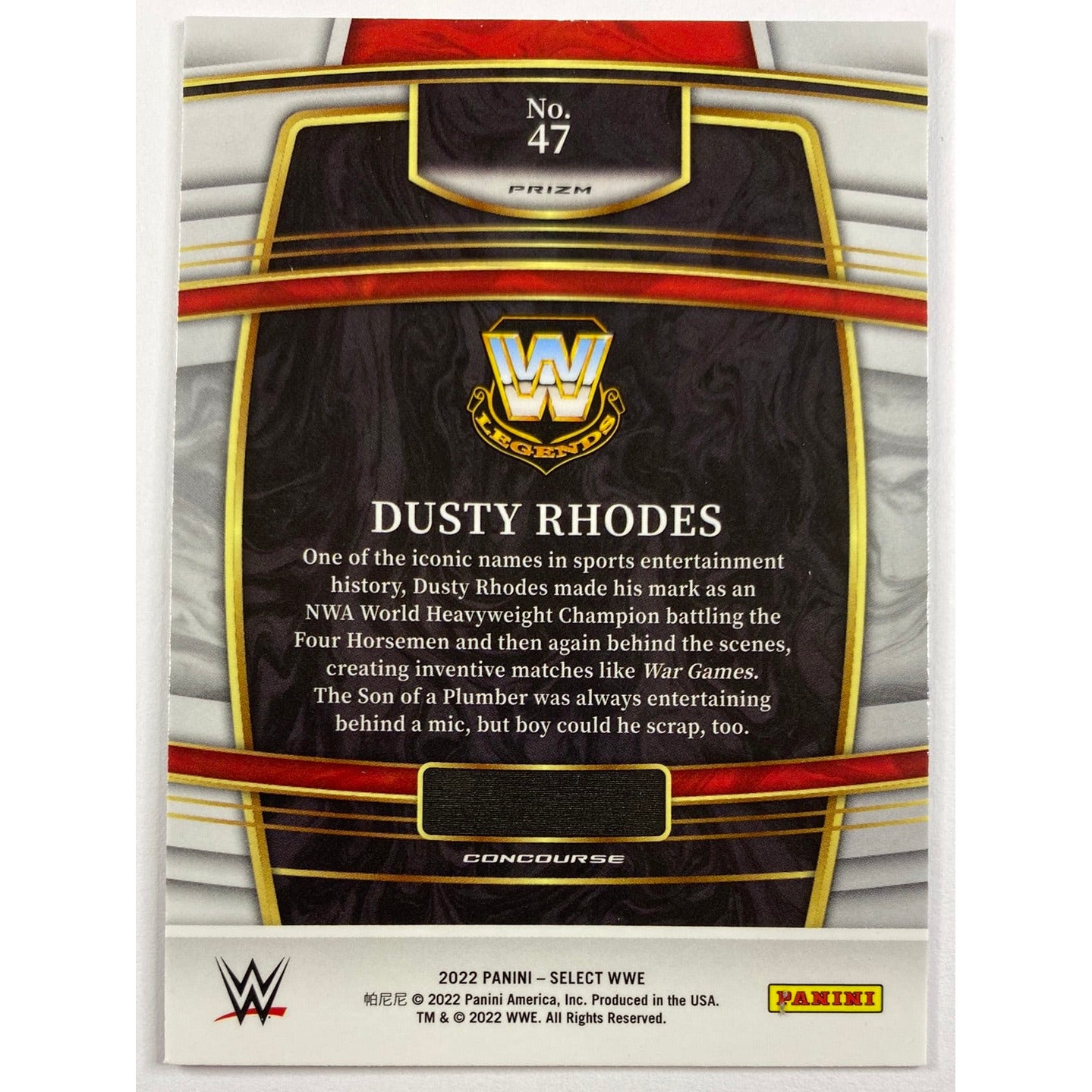 2022 Select Dusty Rhodes Tri Colour Prizm