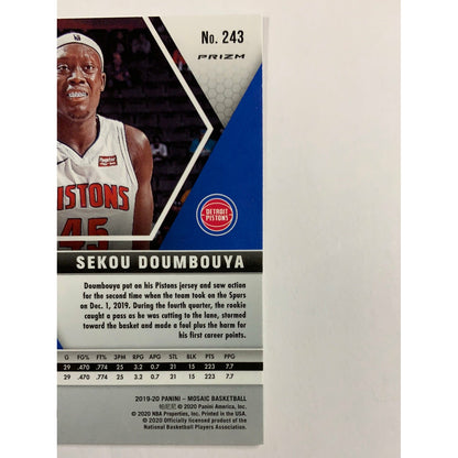 2019-20 Mosaic Sekou Doumbouya Green Mosaic Prizm RC