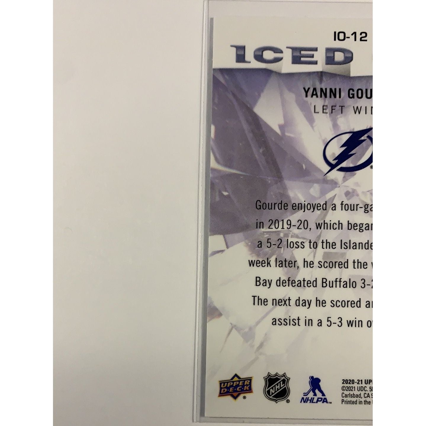  2020-21 Allure Yanni Gourde Iced Out  Local Legends Cards & Collectibles