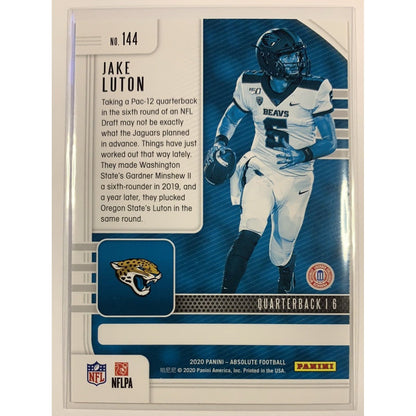  2020 Panini Absolute Jake Luton RC  Local Legends Cards & Collectibles