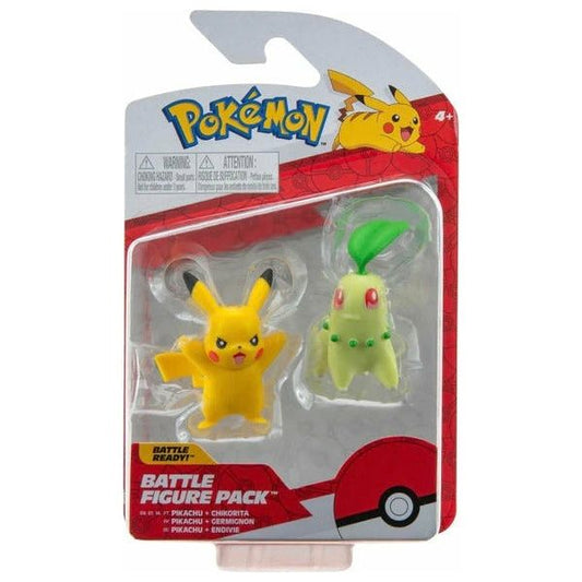 Jazwares Pokémon Select Pikachu & Chikorita Battle Figure Pack