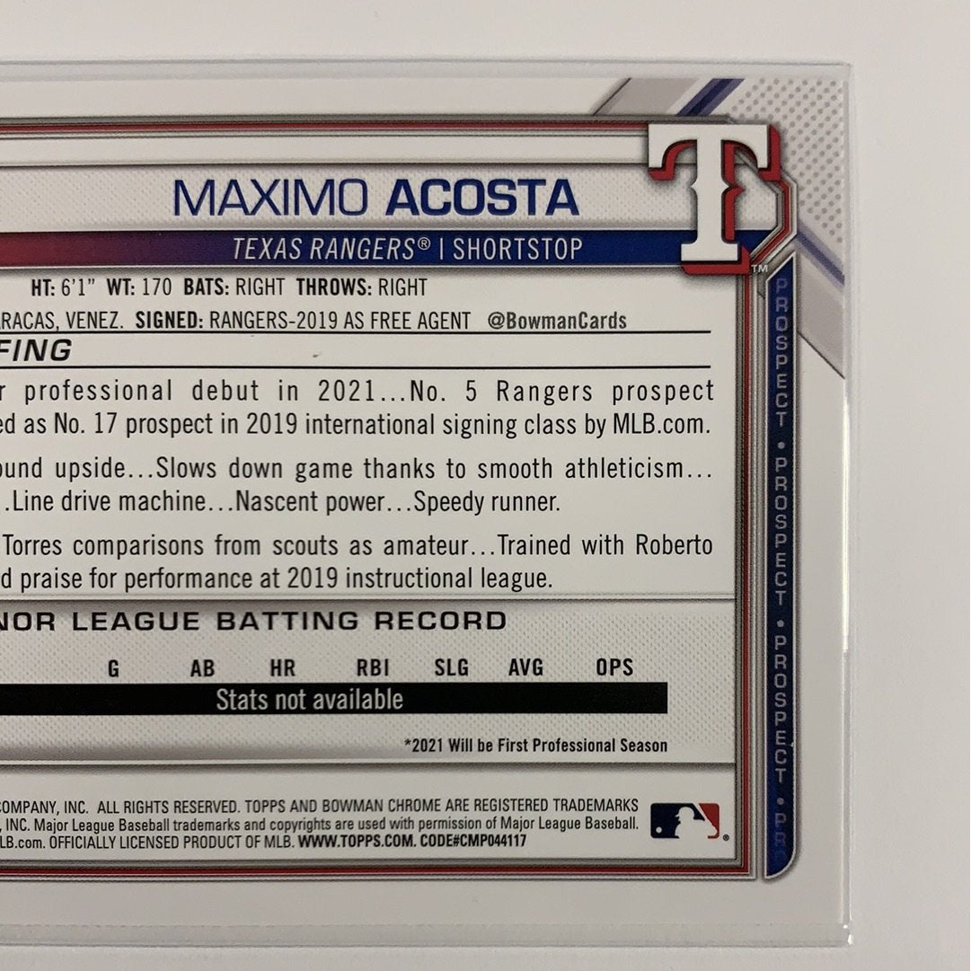  2021 Bowman 1st Maximo Acosta BP-7  Local Legends Cards & Collectibles