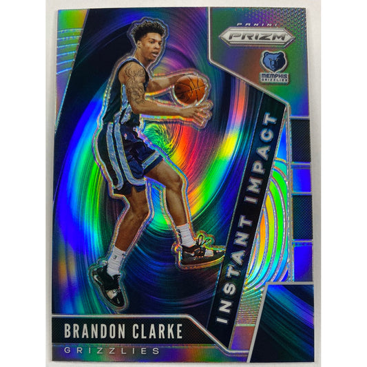 2019-20 Panini Prizm Brandon Clarke Instant Impact Silver Holo Prizm