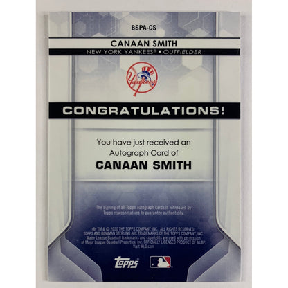 2020 Topps Bowman Sterling Canaan Smith Auto