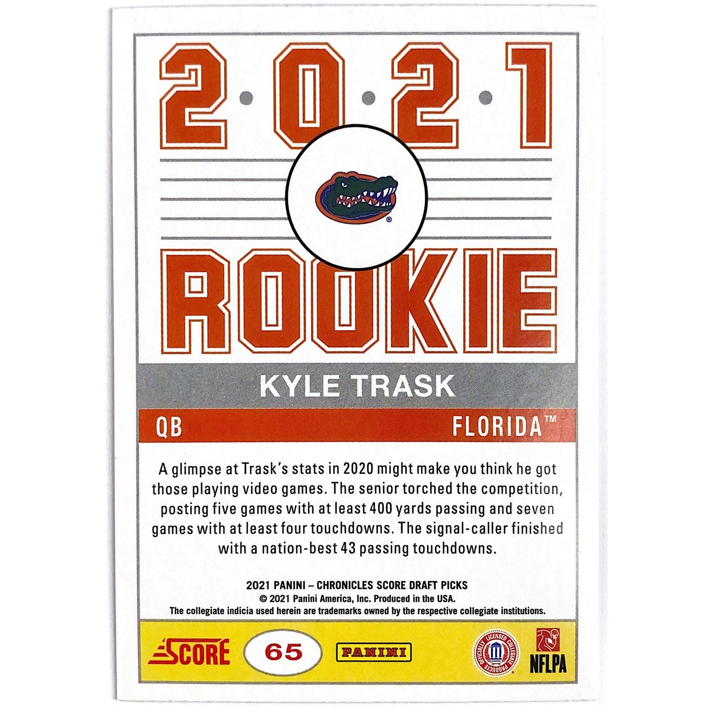 2021 Score Draft Picks Kyle Trask RC