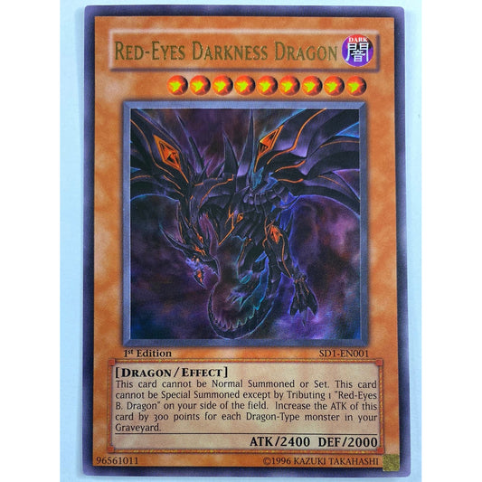 1st Edition Red-Eyes Darkness Dragon Ultra Rare SD1-EN001