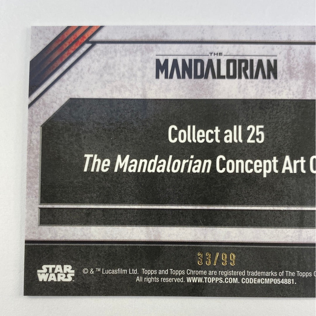 Topps Chrome The Mandalorian IC-16 Concept Card Blue Refractor /99