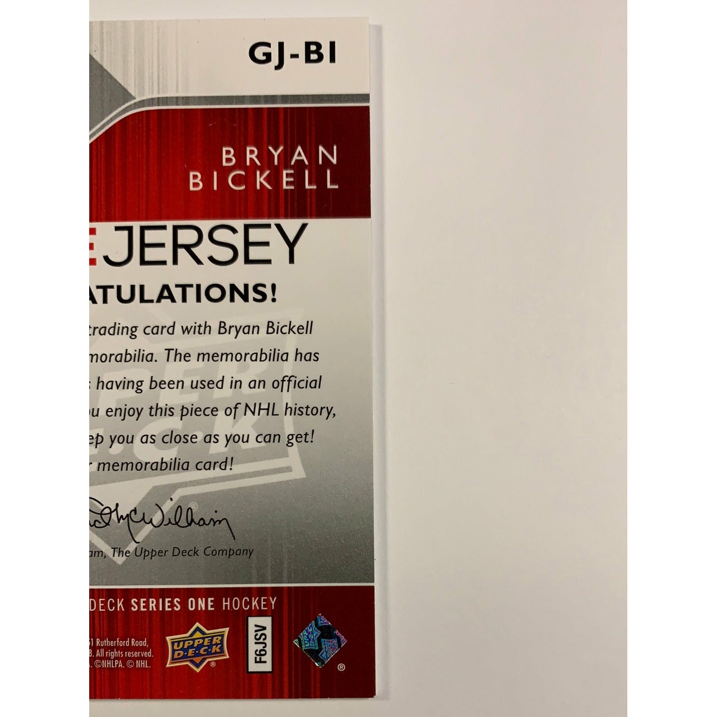 2014-15 Upper Deck Series 1 Bryan Bickell (Bloody) Game Jersey