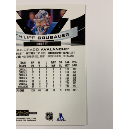  2019-20 O-Pee-Chee Platinum Philip Grubauer Sunset Paralell  Local Legends Cards & Collectibles