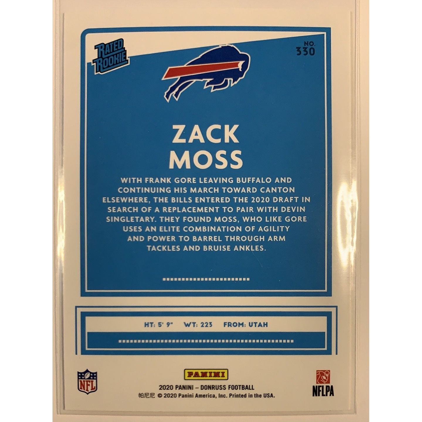  2020 Donruss Zack Moss Rated Rookie  Local Legends Cards & Collectibles