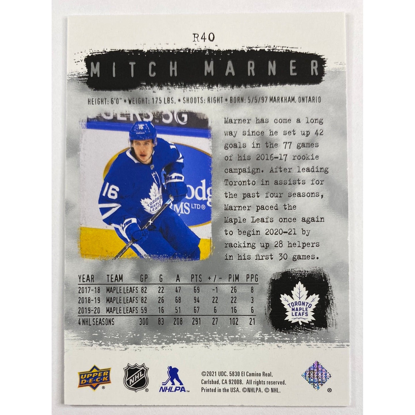 2020-21 SP Authentic Mitch Marner